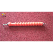 Semi-automatic straight pull type steel bar binding hook tool